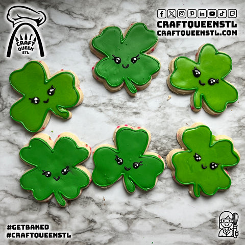 4 Leaf Clover & Shamrock Cookies