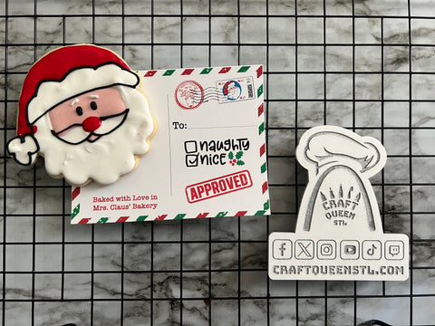 Santa Naughty Nice with Note Card Cookies