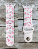 Hearts Valentine’s Day Watch Band - CRAFT QUEEN, LLC