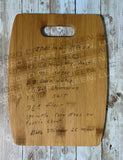 Handwritten Recipe Cutting Board - CRAFT QUEEN, LLC