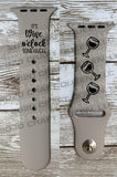 Wine O’Clock Engraved Watch Band - CRAFT QUEEN, LLC