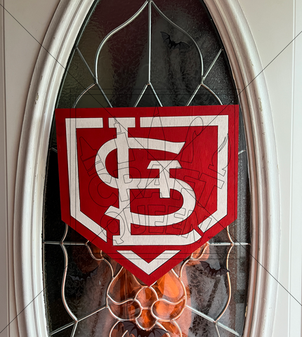 Cardinals Home Plate Baseball Door Sign