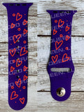 Hearts Valentine’s Day Watch Band - CRAFT QUEEN, LLC