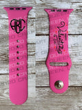 Happy Valentine’s Day Monogram Watch Band - CRAFT QUEEN, LLC