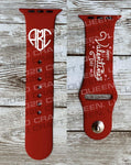 Happy Valentine’s Day Monogram Watch Band - CRAFT QUEEN, LLC