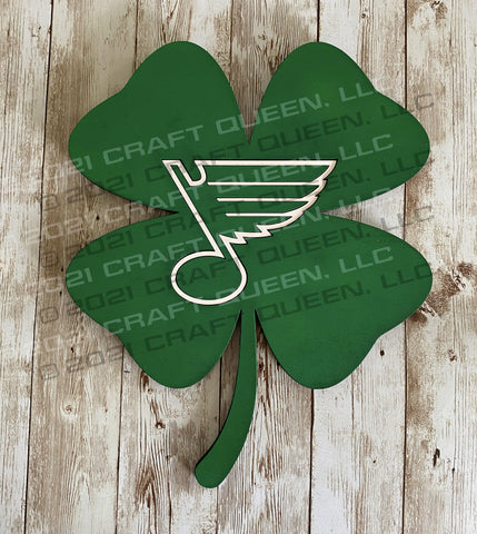 St. Louis Blues Shamrock St. Patrick’s Day Sign - CRAFT QUEEN, LLC