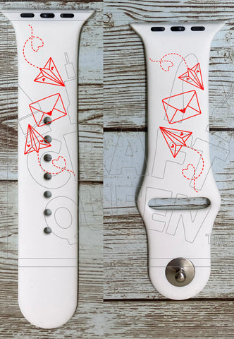 Valentine’s Day Heart Letter and Airplane Watch Band