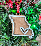 Missouri Heart Gingerbread Christmas Ornament